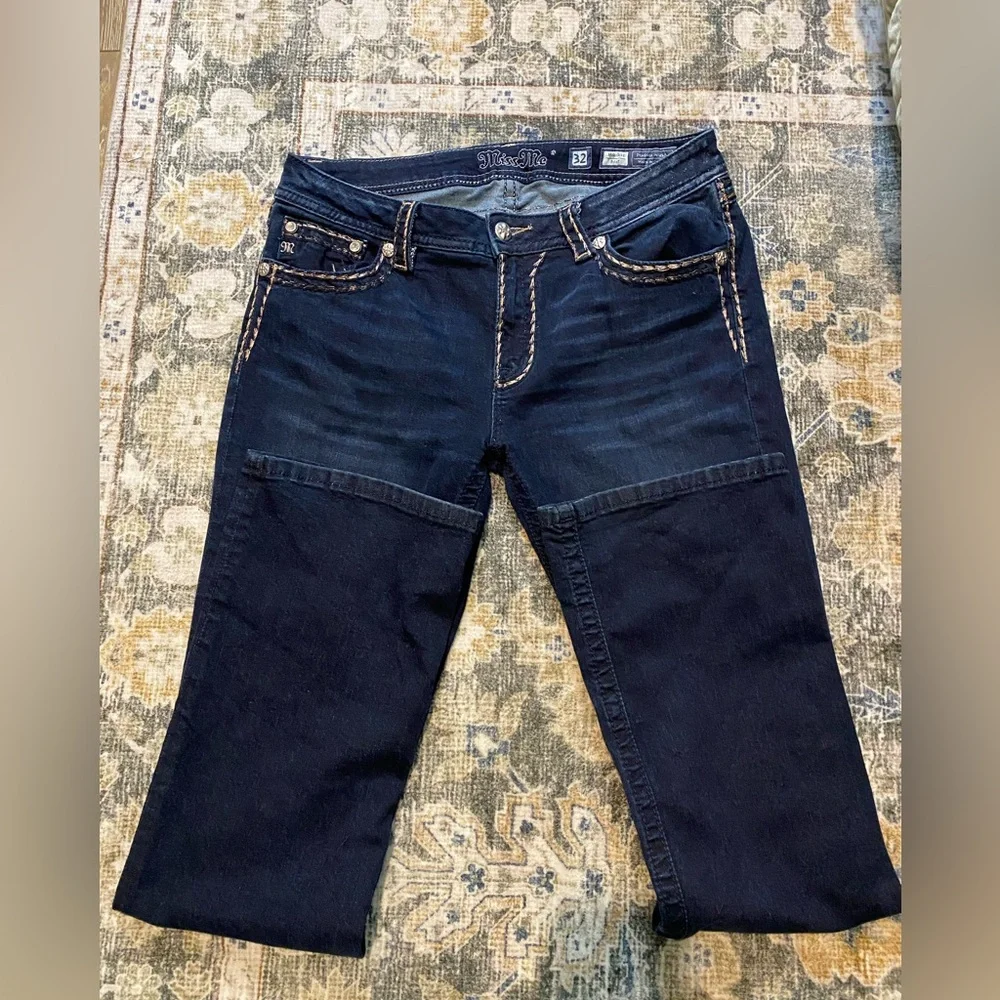 Miss Me Women's Dark Blue Boot Cut Jeans 32/34 - Picture 3 of 7